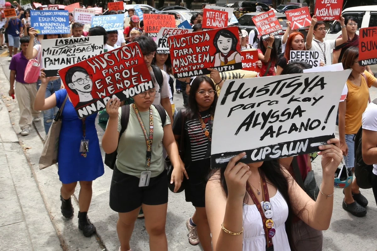 CALLS FOR JUSTICE Family members and students from the University of the Philippines Diliman march on campus grounds to call for justice for the 'Negros 19' on Tuesday, May 5, 2026 (Photo Santi San Juan)
