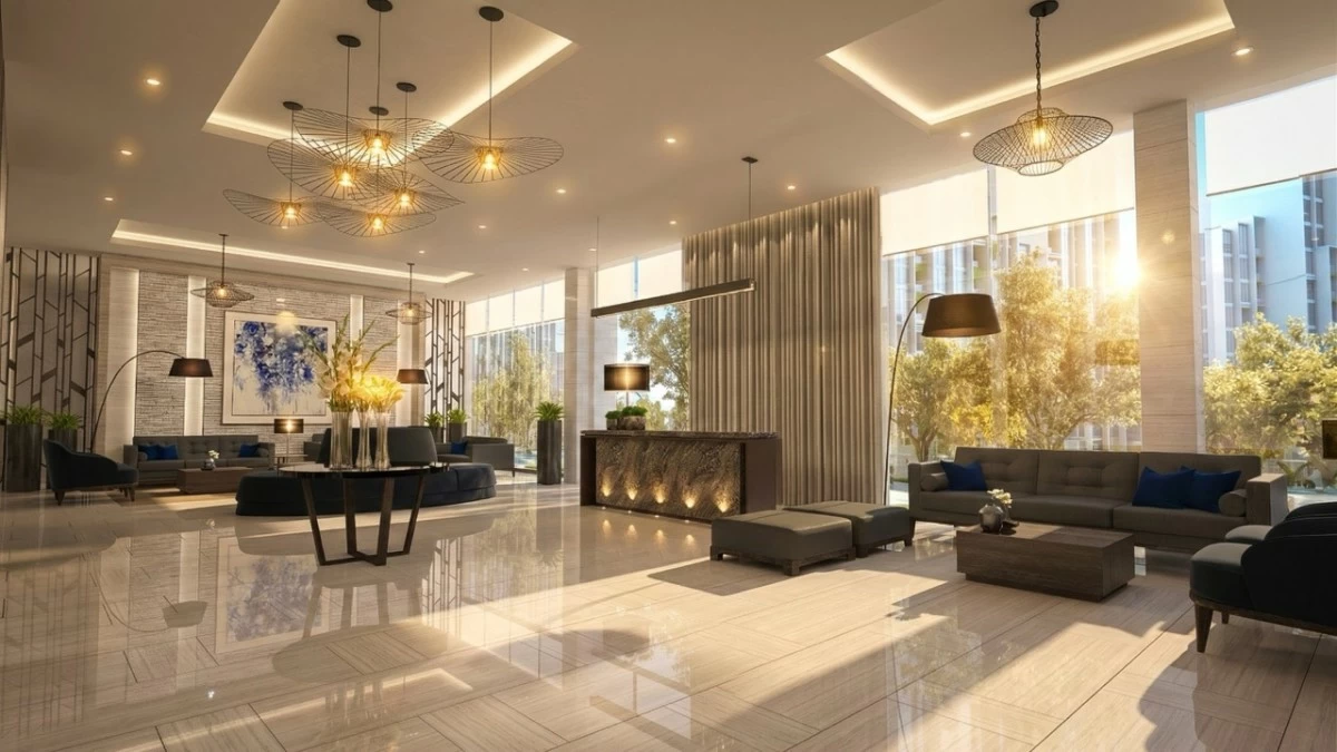 More than an entrance, the Bloom Residences lobby is a space that welcomes you home.(Photo: SMDC)