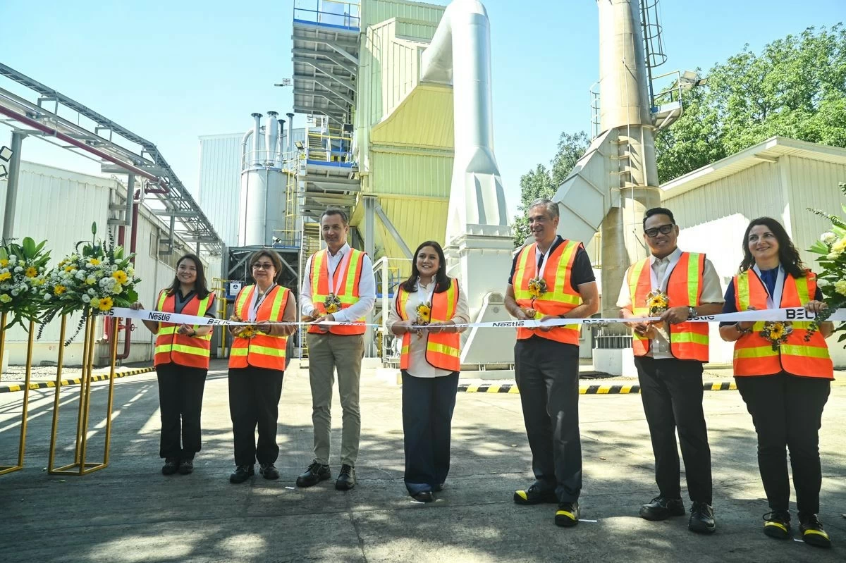 A milestone moment: leaders from Nestlé Philippines, BECIS, and government partners mark the inauguration of a biomass boiler facility designed to support lower-emission manufacturing. (L-R) Jacqueline Caancan, assistant secretary of the Department of Environment and Natural Resources (DENR); Eren Ergin, chief executive officer of Berkeley Energy Commercial Industrial Solutions (BECIS); Sen. Camille Villar; Mauricio Alarcón, chief executive officer of Nestlé Philippines; and Mayor Dennis Hain of Cabuyao City, Laguna.