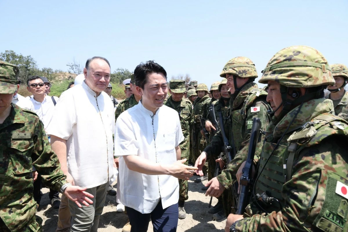 The Japan Self-Defense Force fires its Type 88 surface-to-ship missile system during a maritime strike drill as part of Exercise Balikatan at the Paoay Sand Dunes in Ilocos Norte on May 6, 2026. The event was witnessed by Department of National Defense (DND) Secretary Gilberto Teodoro Jr. and Japan Minister of Defense Shinjiro Koizumi. (Photo: Department of National Defense)