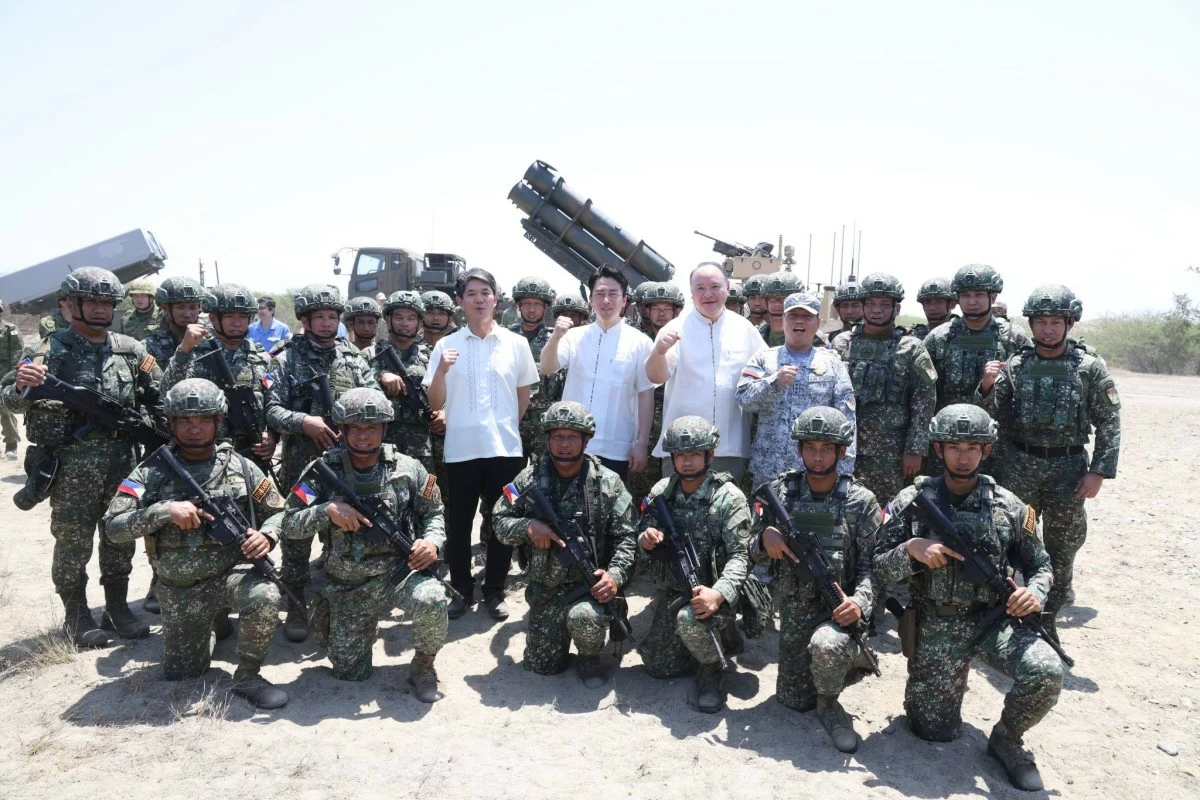 The Japan Self-Defense Force fires its Type 88 surface-to-ship missile system during a maritime strike drill as part of Exercise Balikatan at the Paoay Sand Dunes in Ilocos Norte on May 6, 2026. The event was witnessed by Department of National Defense (DND) Secretary Gilberto Teodoro Jr. and Japan Minister of Defense Shinjiro Koizumi. (Photo: Department of National Defense)