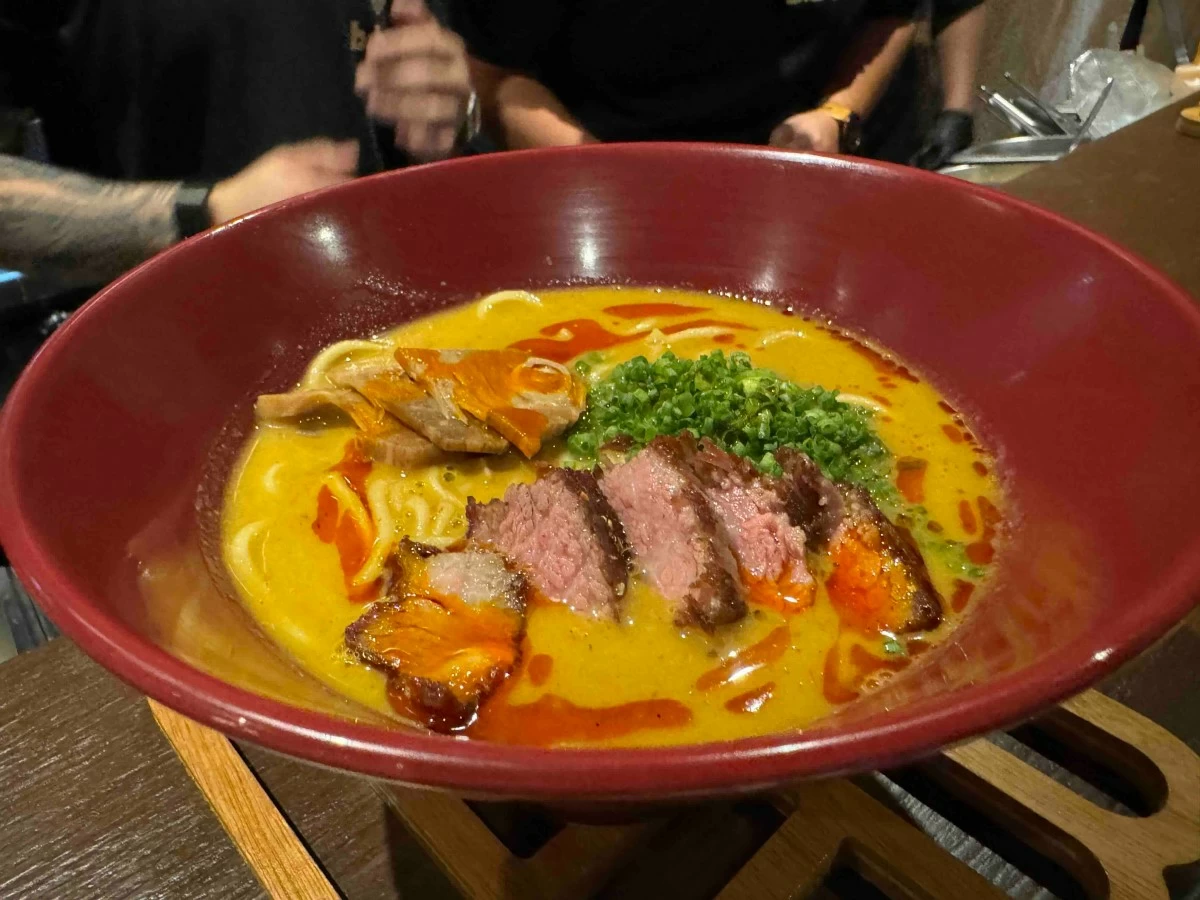 BOLD BROTH The Gyu-kai Batwan Ramen combines gyokai broth, short rib, braised langka, batwan foam, and kansi beef broth (Photo: Feliciano Rodriguez III)