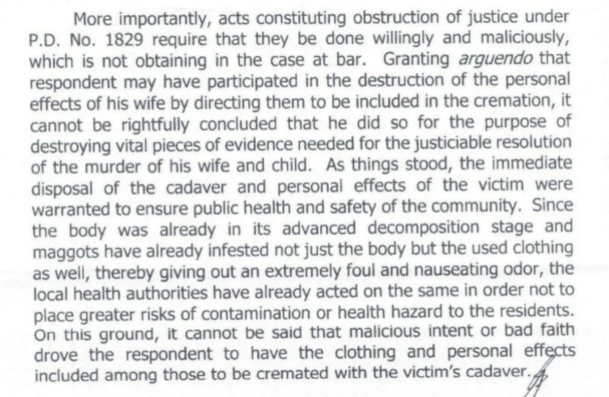 Part of the resolution by the Office of the City Prosecutor of Malolos, Bulacan (Photo from Rimando Law Office's Facebook account) 