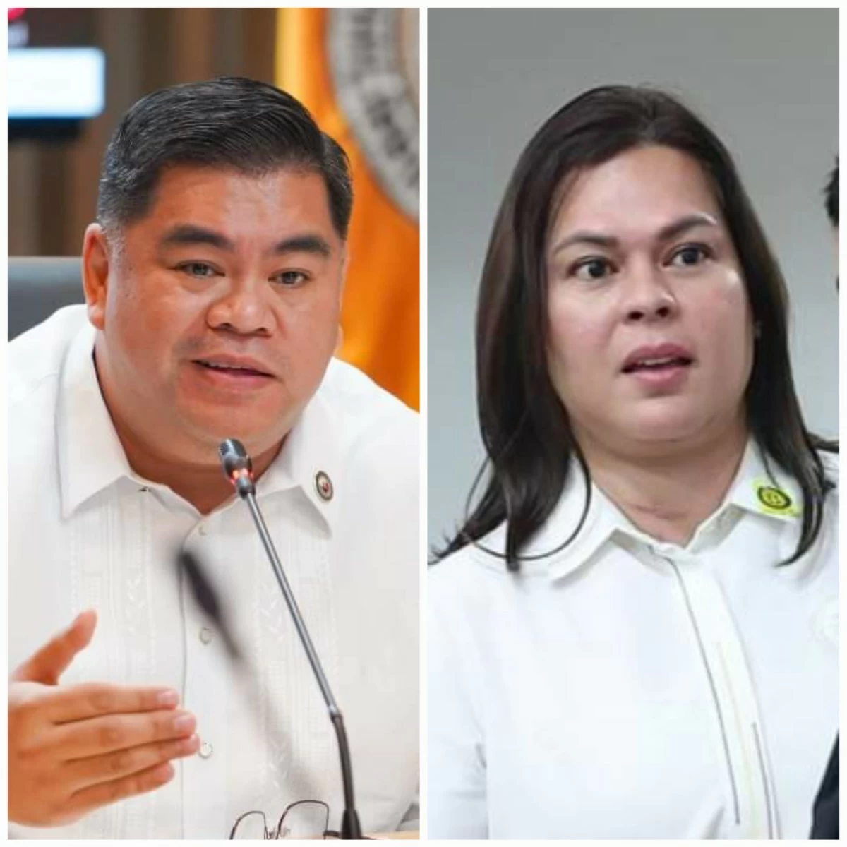 Tingog Party-list Rep. Jude Acidre (left), Vice President Sara Duterte (PPAB)