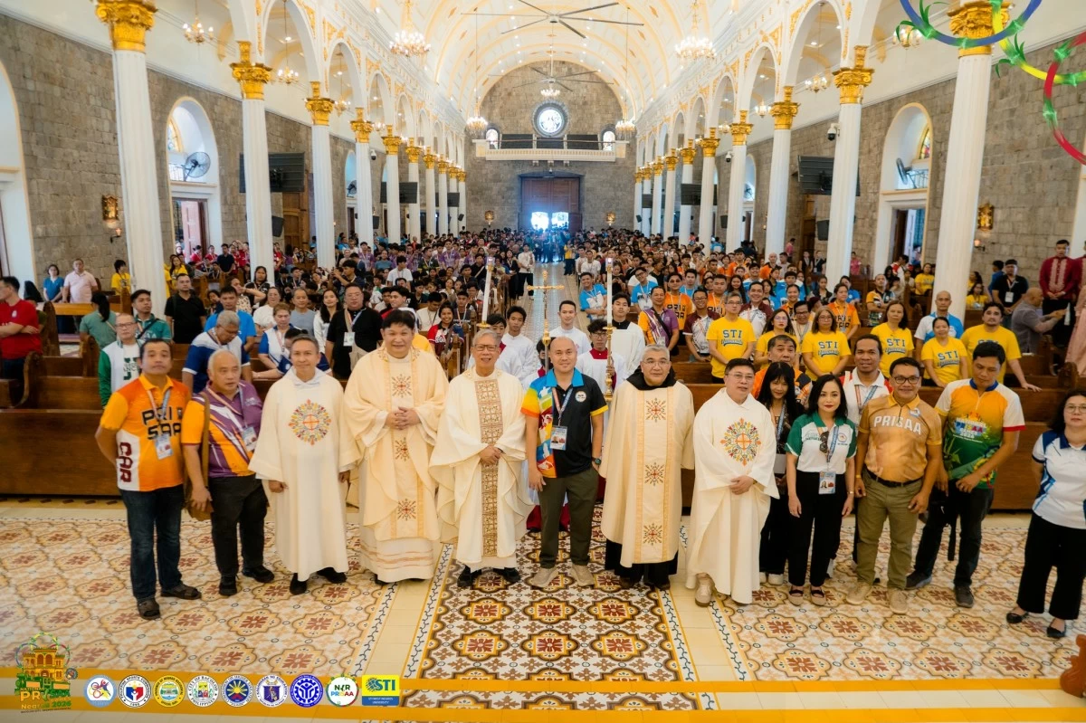 PRISAA officials and participating student-athletes attend a mass before the competition begins Sunday, May 10. (PRISAA)