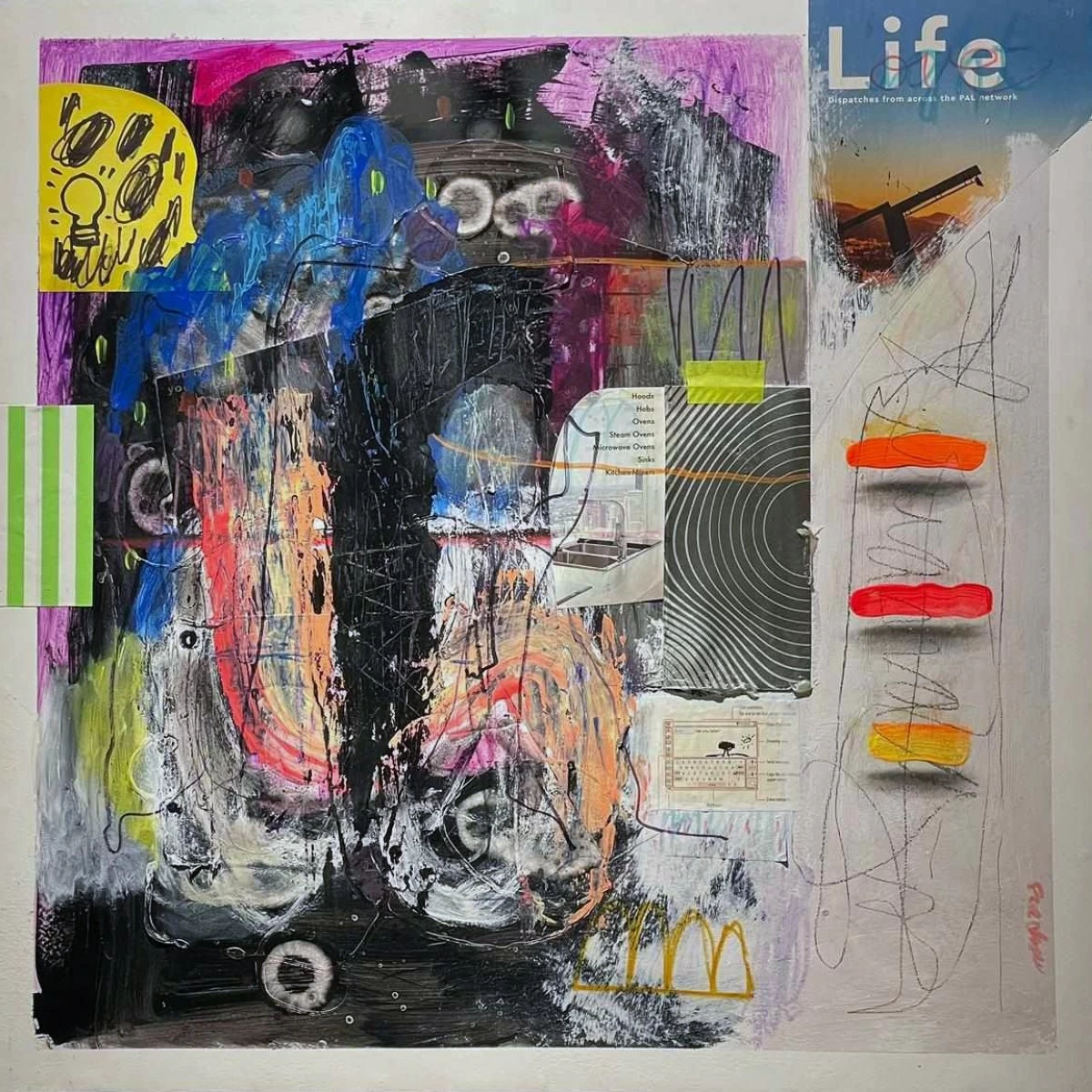 'LIFE,' mixed media on canvas, 24x24 inches, 2026