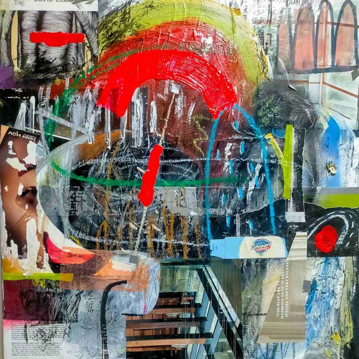 'RYTHMIC CHAOS,' mixed media on canvas, 24x24 inches, 2026