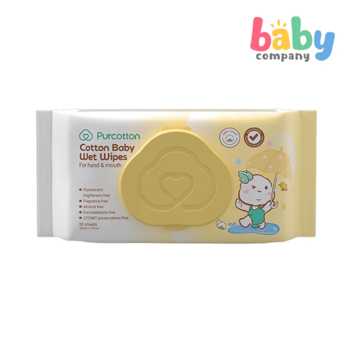 Purcotton cotton baby wet wipe
