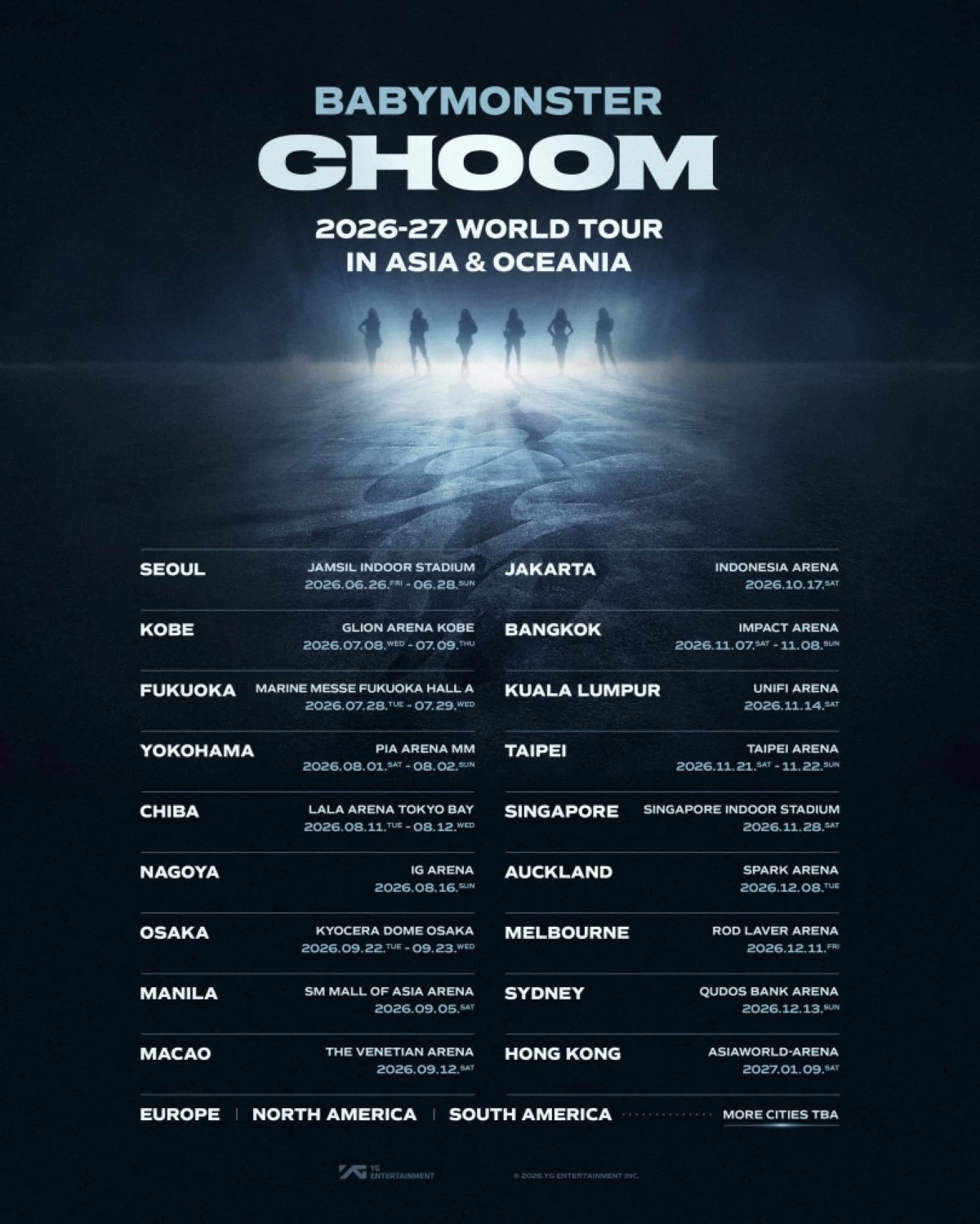 The cities and dates of Babymonster's 