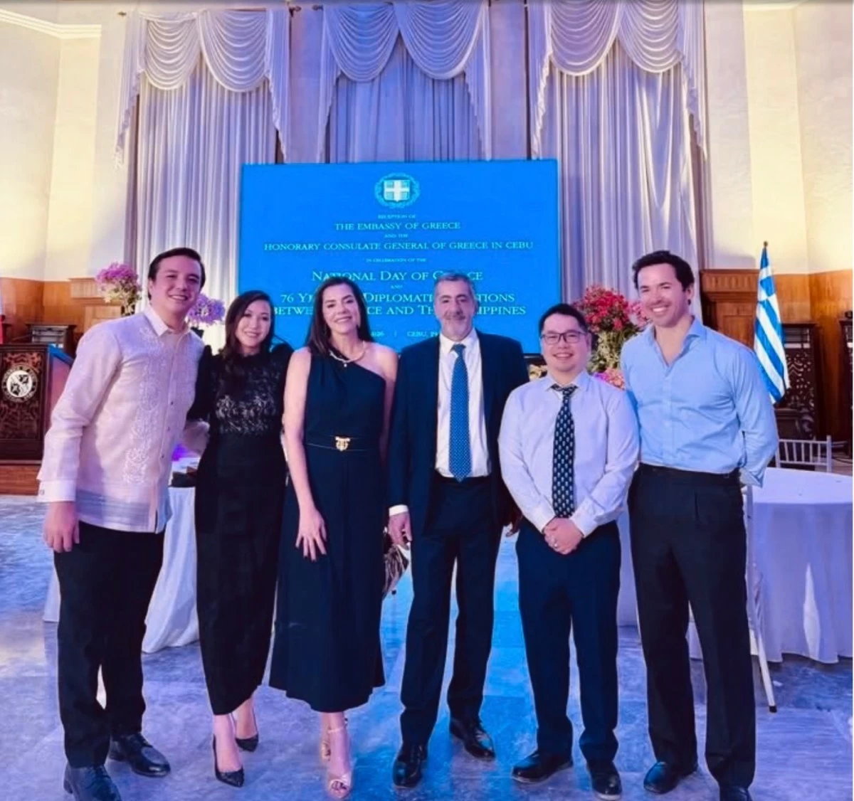 Cebu City South District Rep. Edu Rama, Jaja Chiongbian-Rama, Mrs Aliki Pappas, Ambassador Ioannis Pediotis, Consul General Michael Acebedo Lopez, and Jokin Aboitiz 
