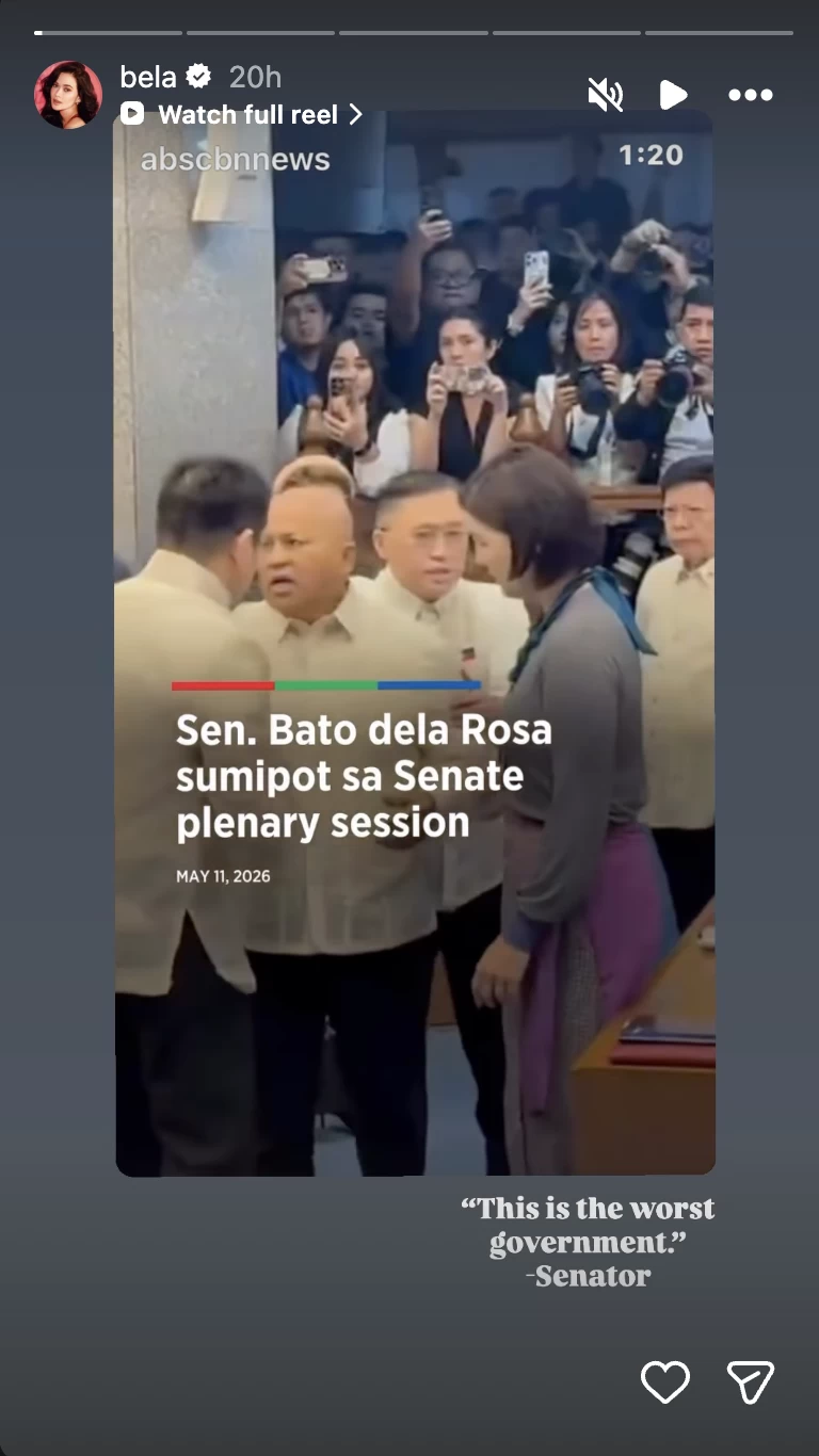 Bela Padilla's IG story 