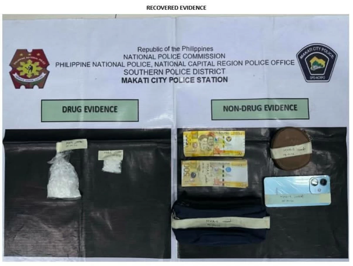 Makati police arrest a high-value individual and confiscate P476,000 worth of suspected shabu during a buy-bust operation in Barangay Olympia (Photos from Southern Police District)