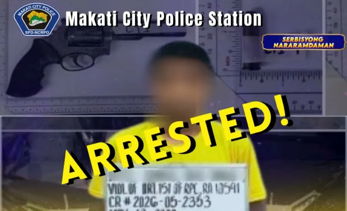 Makati police arrest a motorcycle rider armed with a firearm during an Oplan Sita in Barangay San Isidro (Photo from Makati CPS)