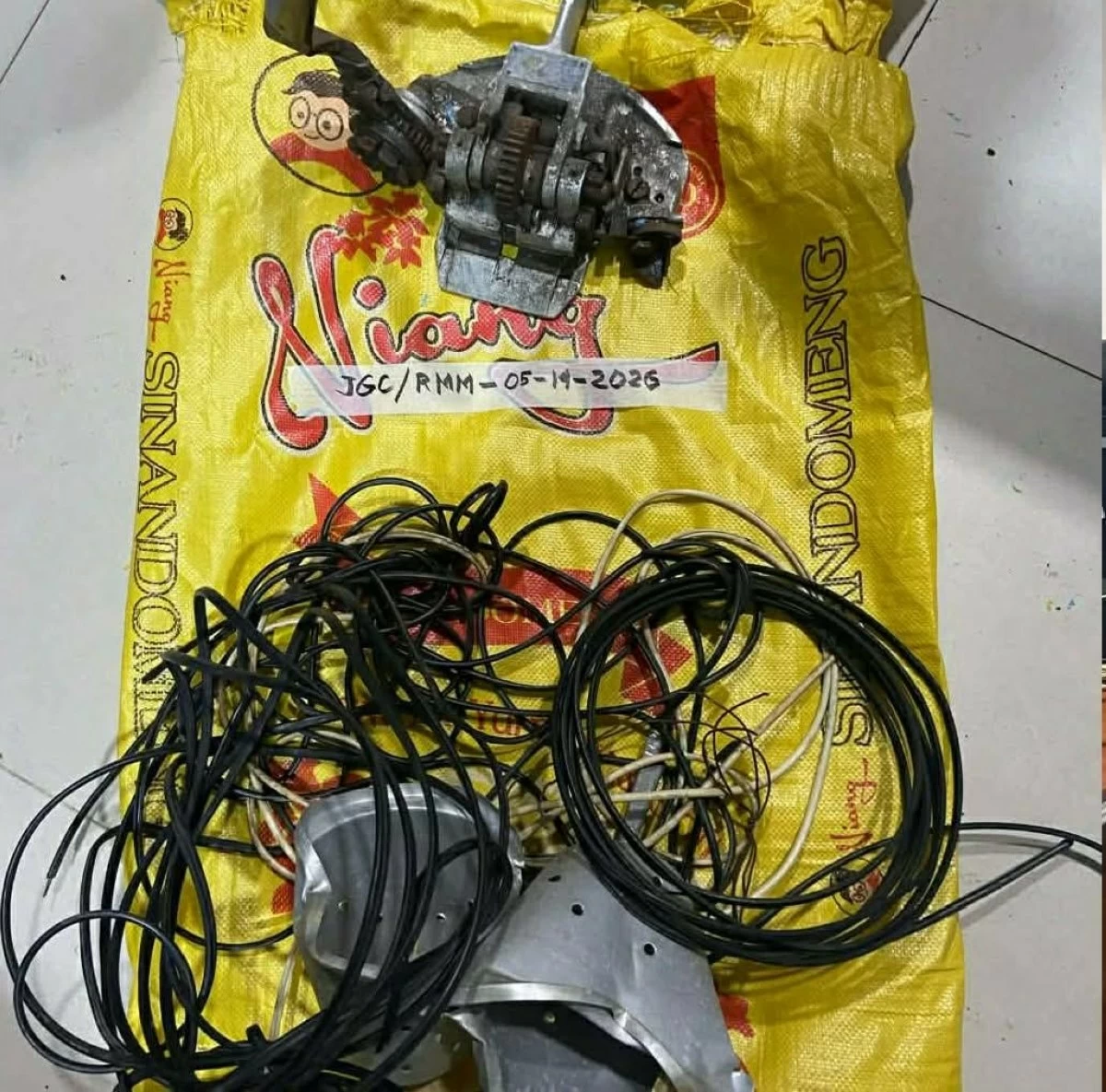 THE objects stolen from a warehouse in Cebu City. (Contributed photo)