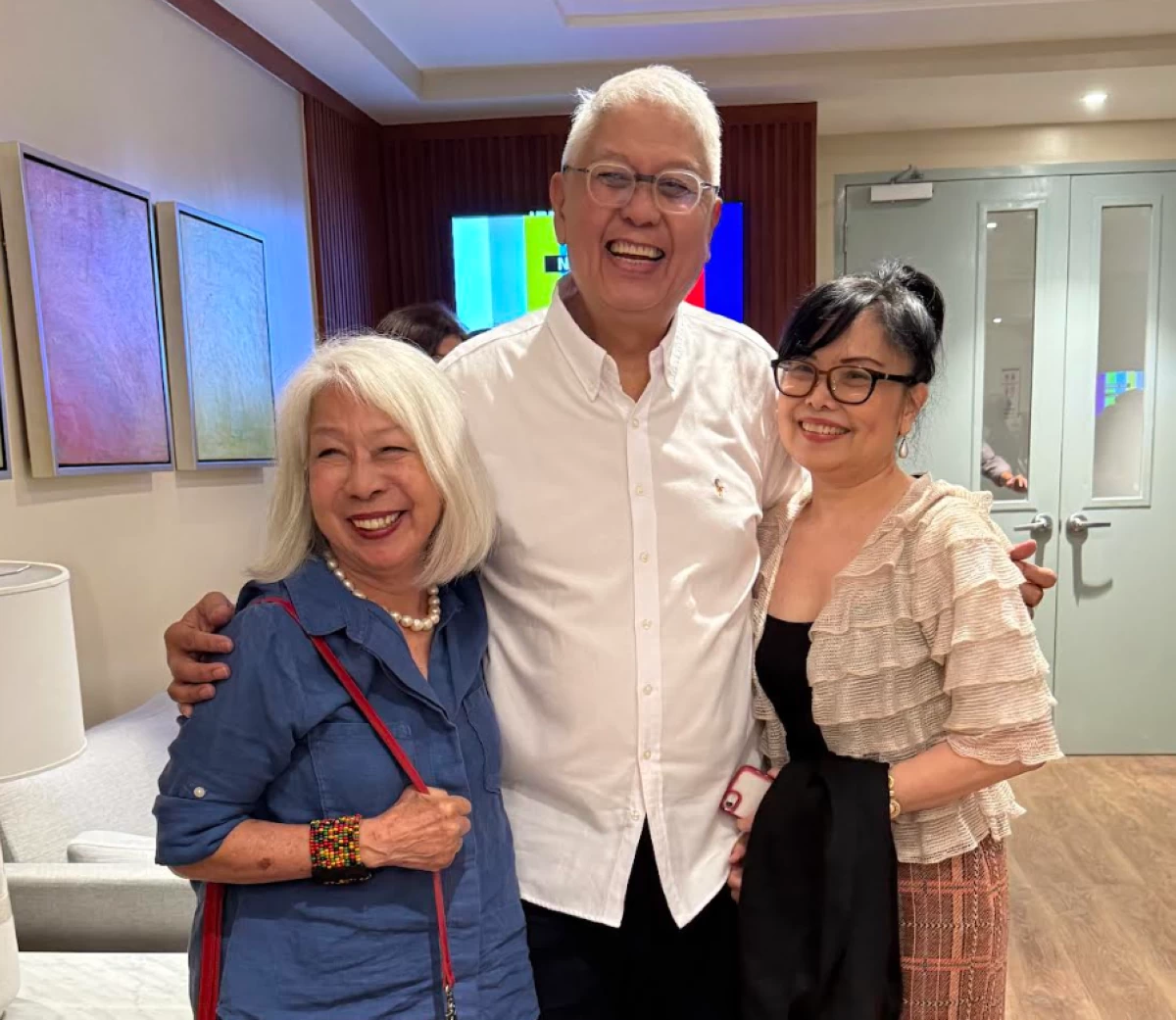National Artist Ryan Cayabyab after the concert, with his sister-in-law, Bella, and wife, Emmy.