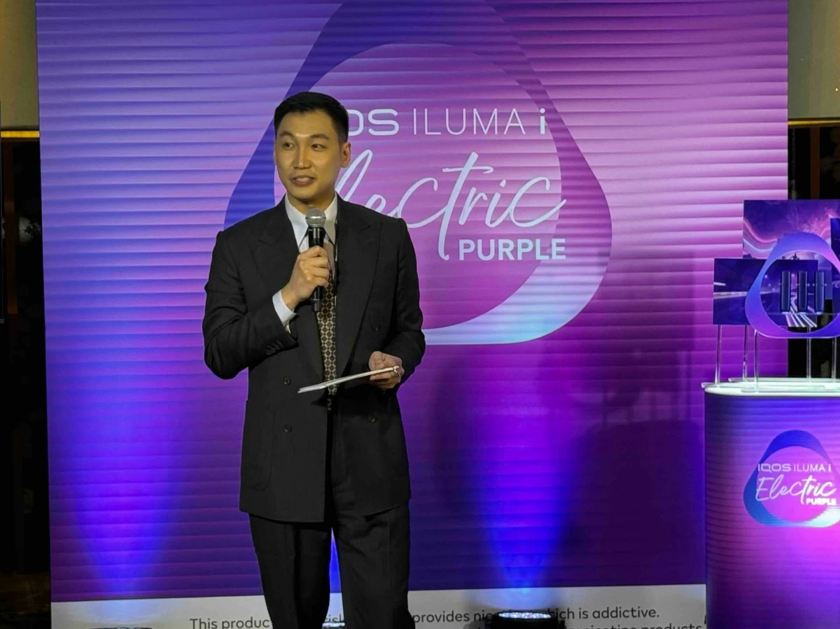 PURPLE PITCH IQOS brand manager Henry Yap talks about the 'Electric Dreams' campaign during the dinner at Nobu Manila. (Photo: Feliciano Rodriguez III/Manila Bulletin)