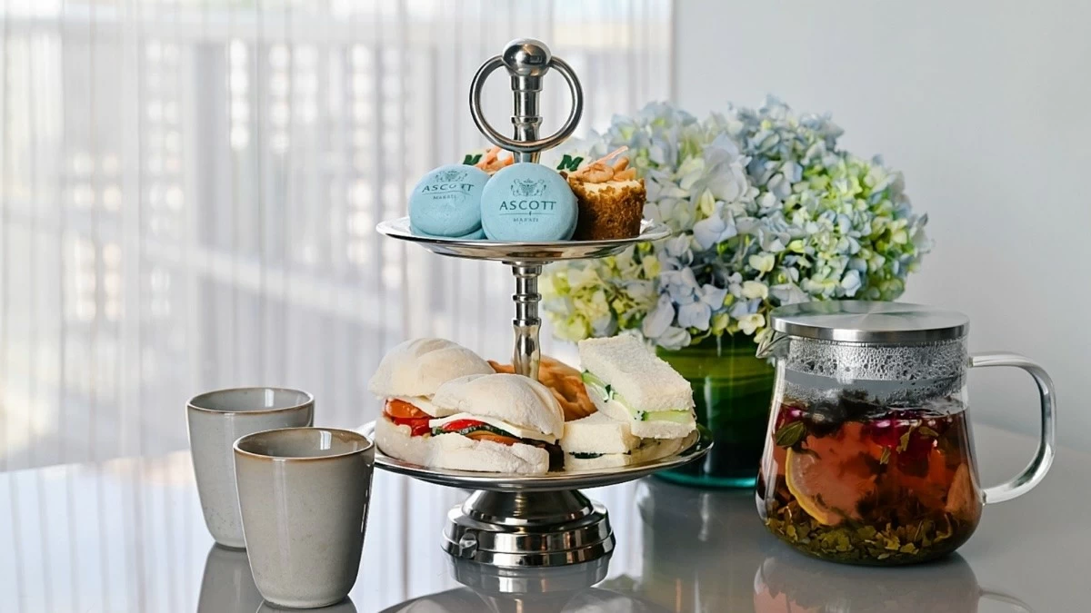 TEA TIME TREATS The Ascott Afternoon Tea at Mesclun Restaurant   Café features savory bites, pastries, and custom tea blends curated as part of the Ascott Soirée campaign. (Photo: Ascott Makati)