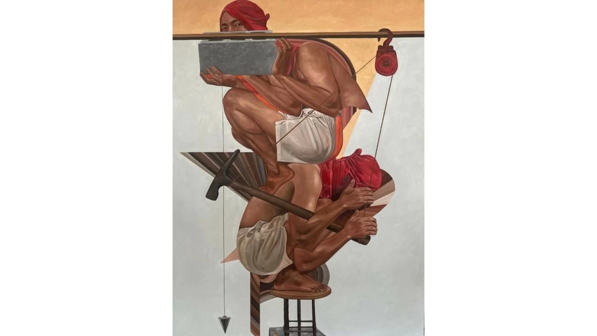 LABORER, oil on canvas, 45x33 inches, 2026