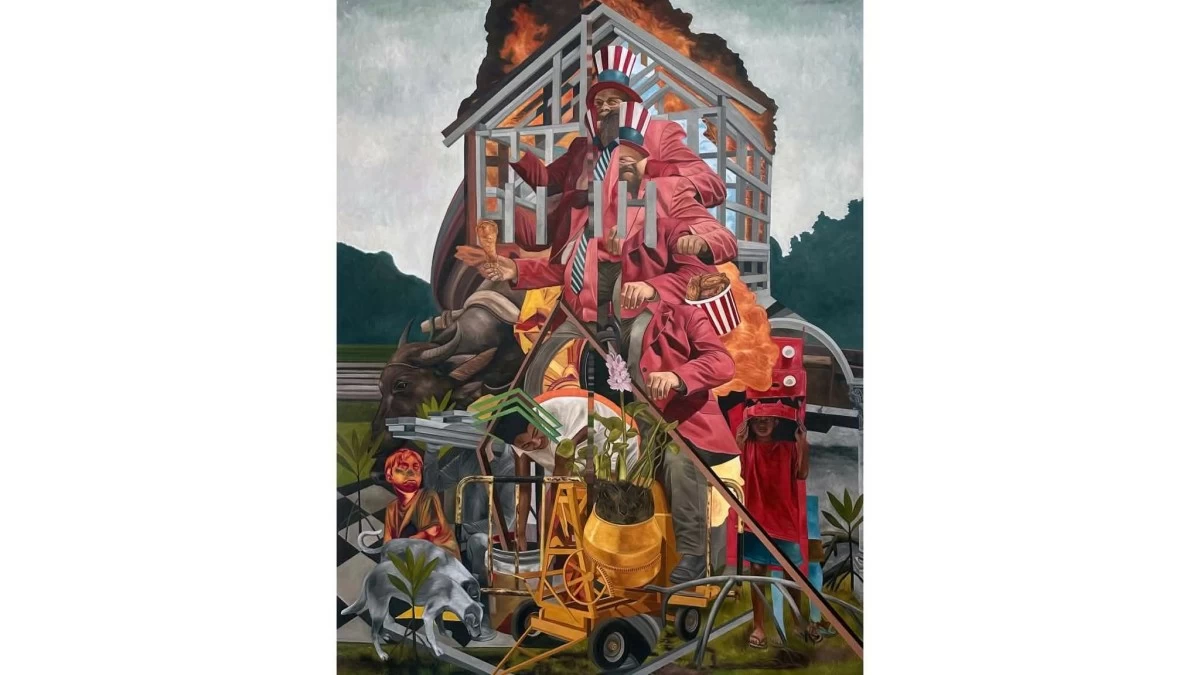 THE SILENT DIVIDE, oil on canvas, 67.5x54 inches, 2026