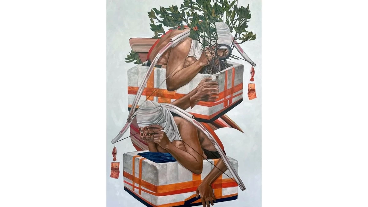 FLOATING HOPE, oil on canvas, 45x33 inches, 2026