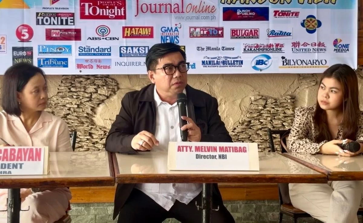 MACHRA President Itchie Cabayan, NBI Director Atty. Melvin Matibag and MACHRA Board Chairperson Diann Calucin at the Manila City Hall Reporters’ Association (MACHRA) “Balitaan” forum on Tuesday, May 19, held at Harbor View Restaurant in Ermita, Manila, (Photo courtesy of Diann Calucin/MANILA BULLETIN)