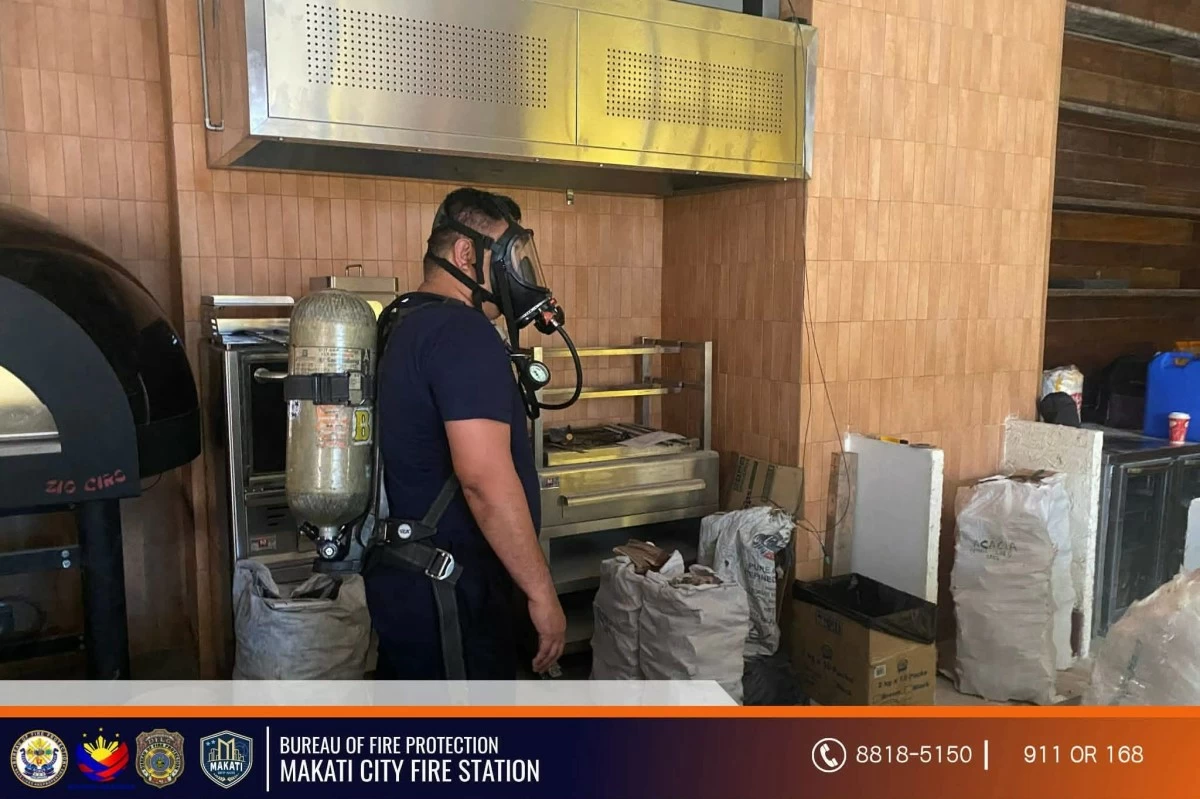 BFP–Makati City personnel respond to individuals affected by a chemical leak in Makati City. (Photos from BFP NCR-Makati City/Facebook)