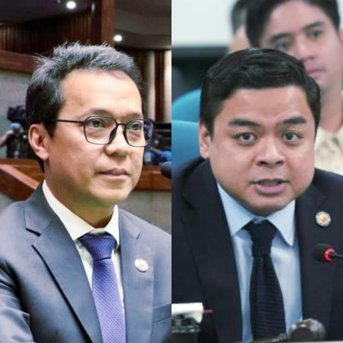 Bukidnon 2nd district Rep. Jonathan Keith Flores (left), Bicol Saro Party-list Rep. Terry Ridon (Facebook, PPAB)