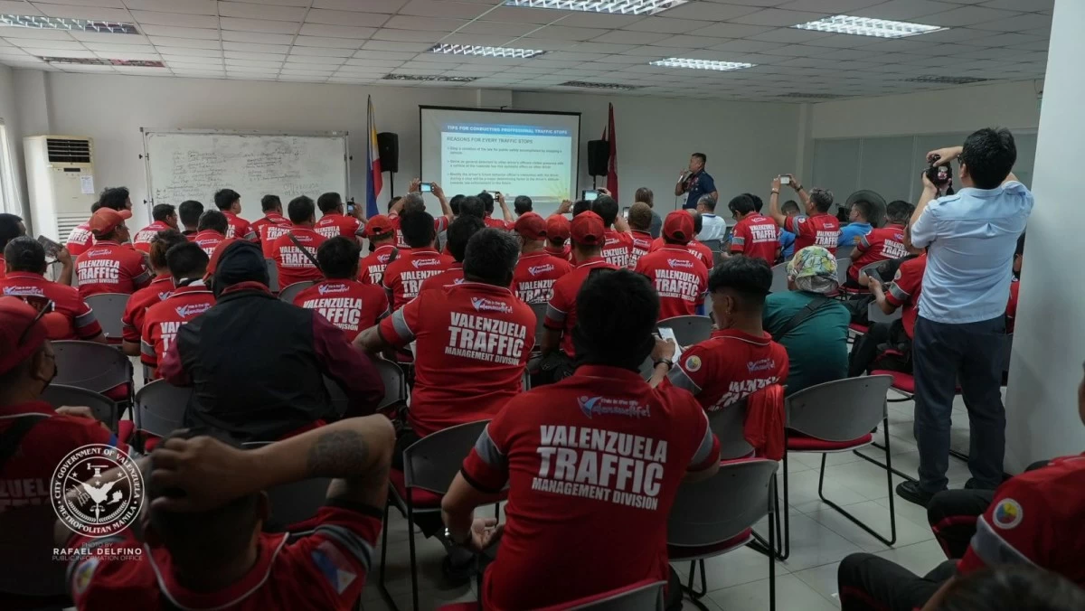 Traffic and police personnel attend a refresher course on muffler regulation enforcement in Valenzuela City on May 19. (Photos from Valenzuela City government)