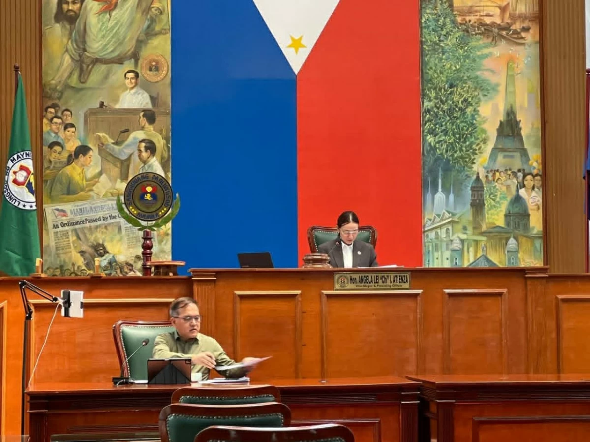 Manila Vice Mayor Chi Atienza presides over a session of the Manila City Council, where a resolution commending TESDA’s partnership with the city government was adopted.