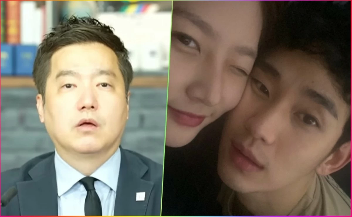 YouTube Kim Se-ui  (left) and Kim Soo-hyun and Kim Sae-ron in a photo (right) uploaded by the actress on Instagram in March 2024 (Photo from HoverLab on YouTube) 