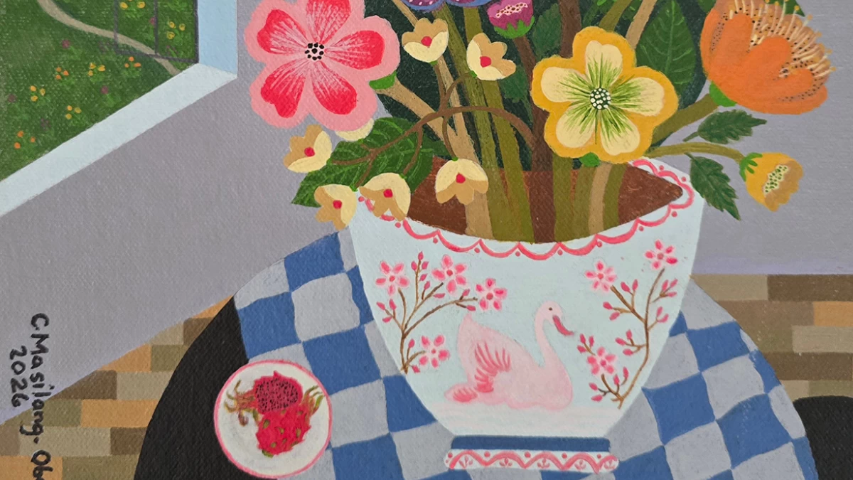 'STILL LIFE DRAGON FRUITS,' 12x12 inches, acrylic on canvas, 2026