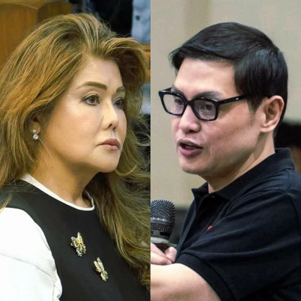 Senator Imee Marcos (left), Zambales 1st district Rep. Jay Khonghun (Facebook)