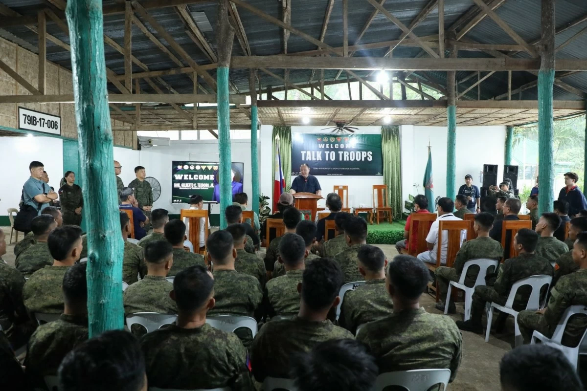 Department of National Defense (DND) Secretary Gilberto Teodoro Jr. visits troops of the 79th Infantry Battalion in Sagay City and 15th Infantry Battalion in Cauayan, Negros Occidental on May 23, 2026. (Photo: DND)