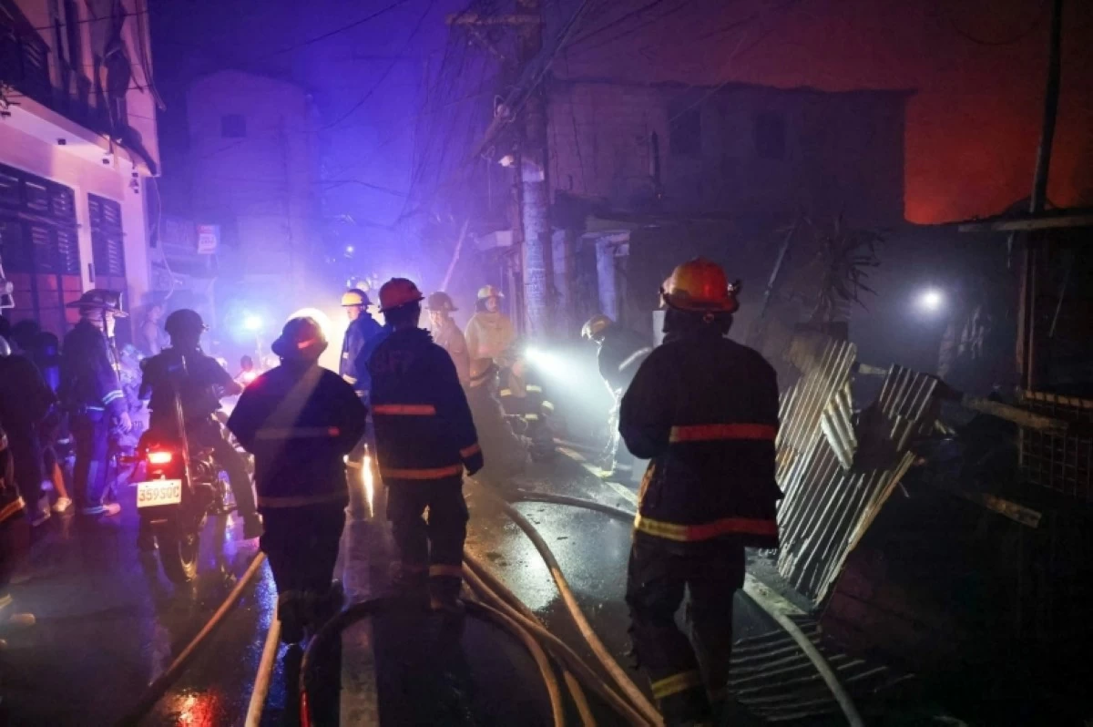 The fire in Barangay Sta. Ana, Taguig on May 25 (Photo from the Taguig City government) 