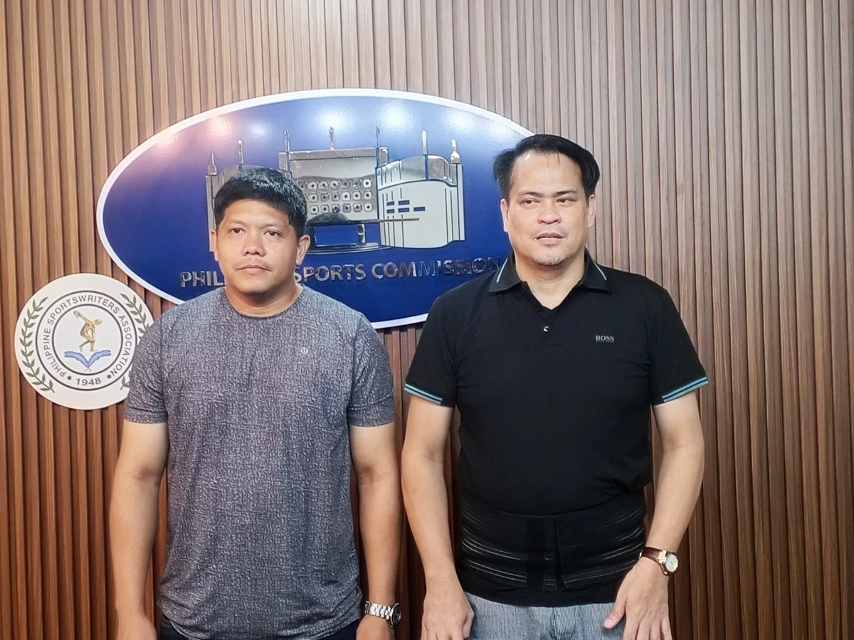 PSFI president and founder Paolo Tancontian, right, and Pilipinas Sambo head coach Ace Larida
