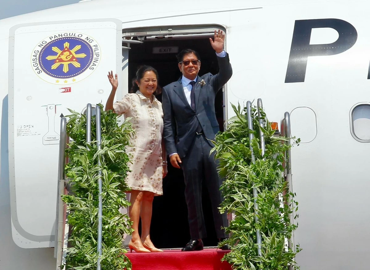 President Ferdinand R. Marcos Jr., together with First Lady Liza Araneta-Marcos, was given departure honors on Tuesday afternoon, May 26, before leaving for a four-day state visit to Japan aboard a chartered flight. (Mark Balmores)