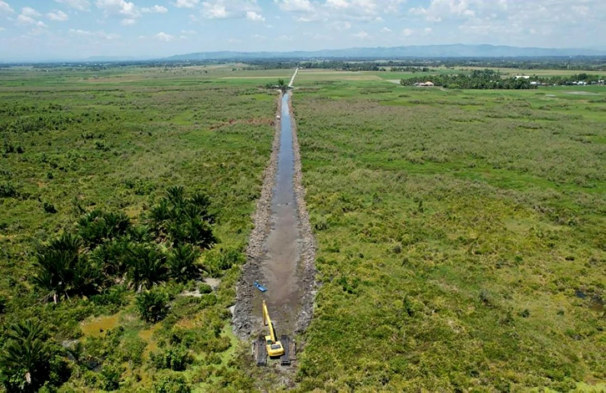 ONGOING dredging operations in Barangay Cuyapon,  Kabacan, Cotabato. 