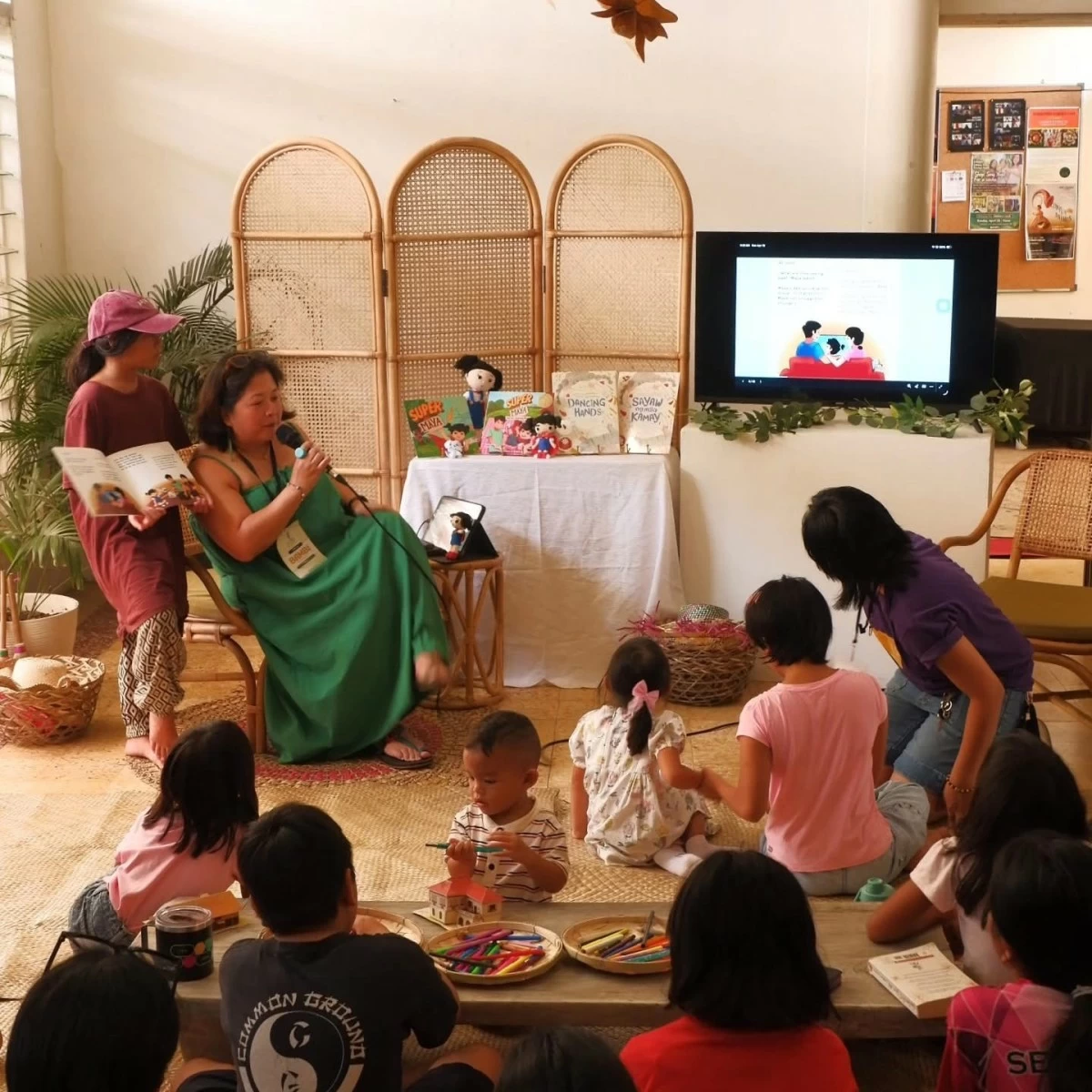 BAMBI RODRIGUEZ reading aloud during the Dumaguete Literary Festival 2026.