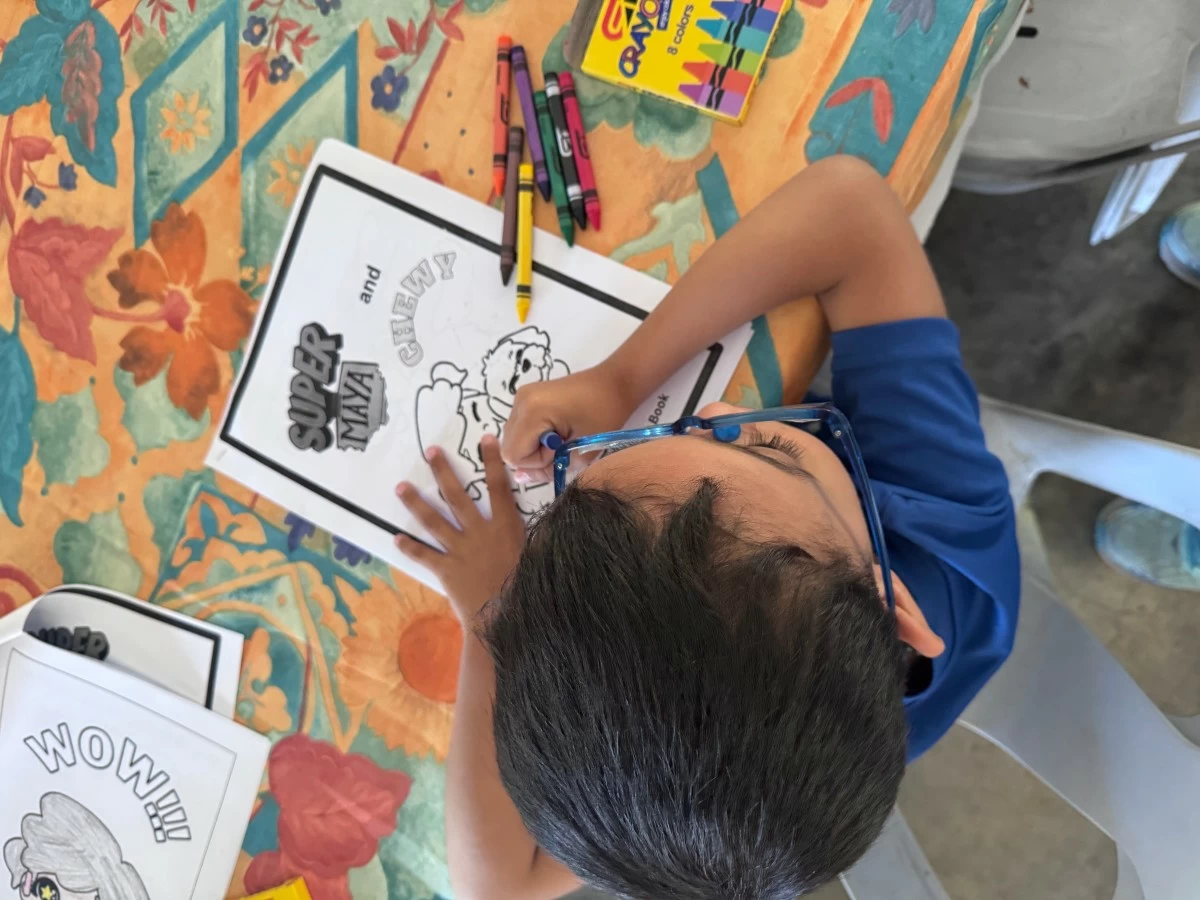 COLORFUL WORLD - One of the ways kids interact with the Super Maya books is through coloring activities.
