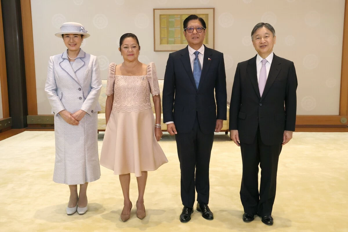 Japan's Emperor Naruhito and Empress Masako meet with Philippine President Ferdinand Marcos Jr. and his wife in the