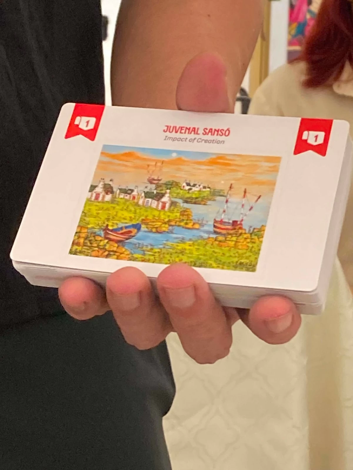 ALL IN THE CARDS Iconic artworks of the selected artists are displayed prominently on the cards.