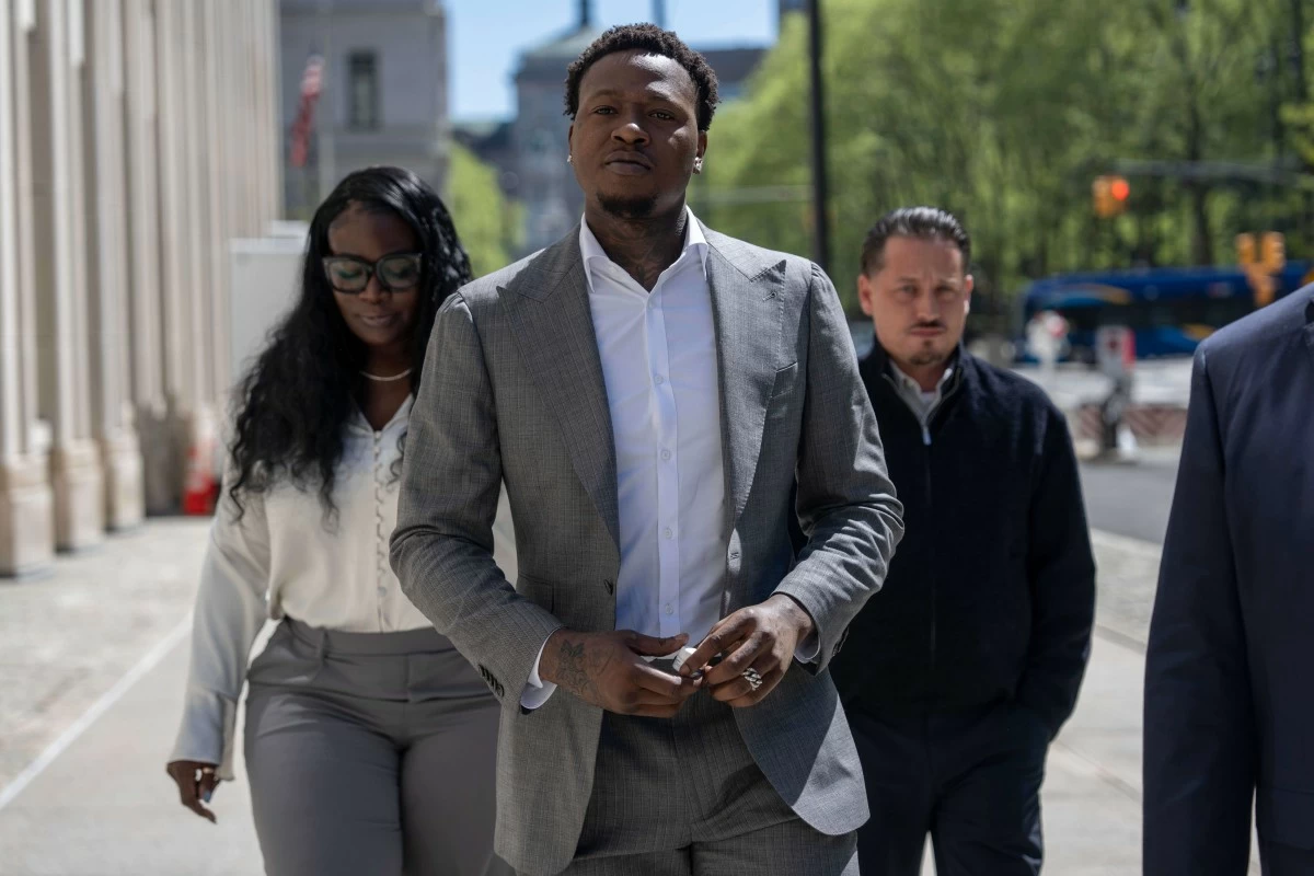 FILE - Miami Heat's Terry Rozier arrives at Brooklyn federal court, April 27, 2026, in New York. (AP Photo/Yuki Iwamura, File)