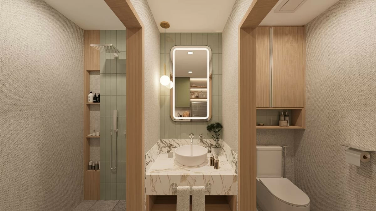 Studio unit's toilet and bath