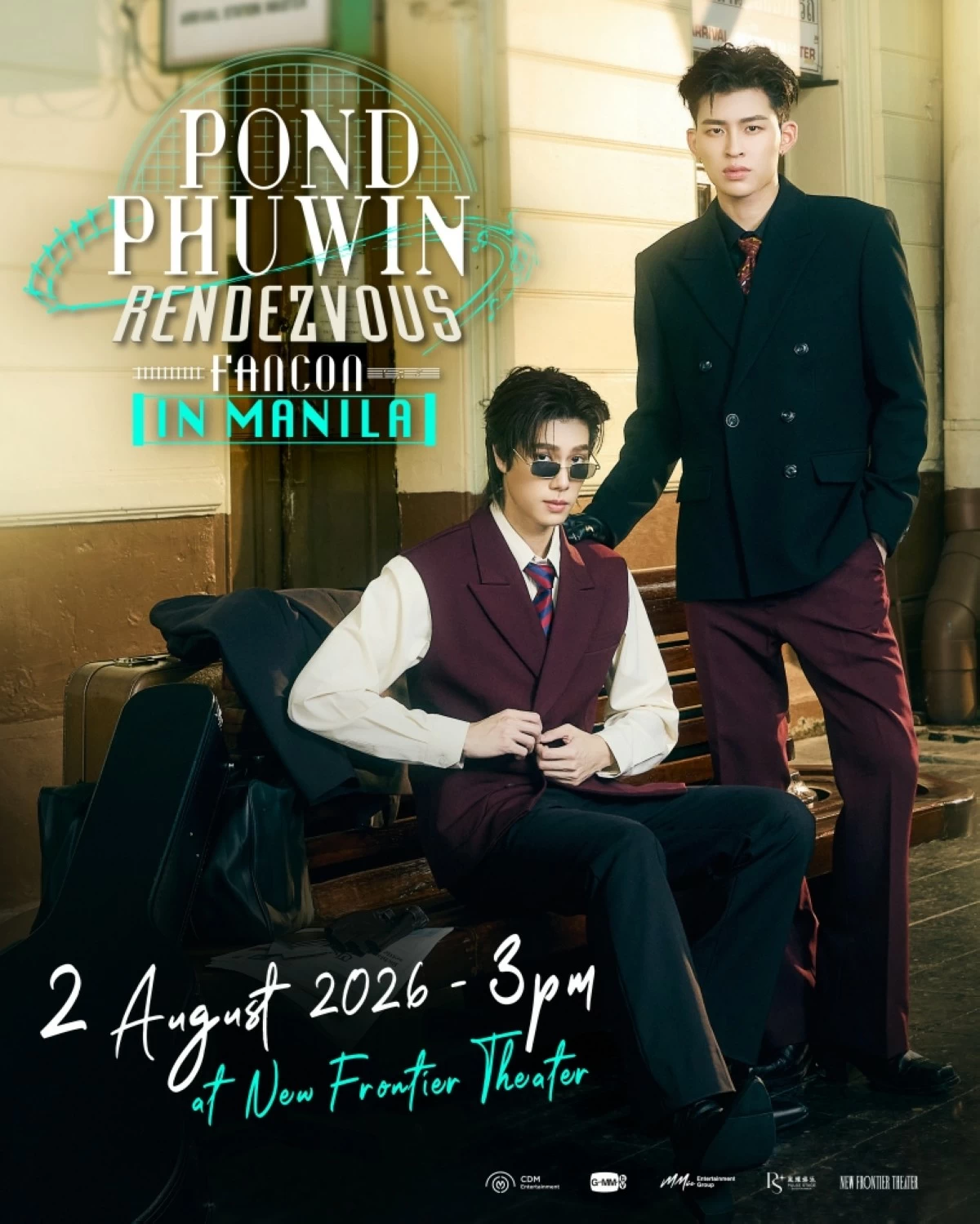 Thai stars Pond and Phuwin will hold their fancon on Manila on Aug. 2 at the New Frontier Theater (CDM Entertainment) 