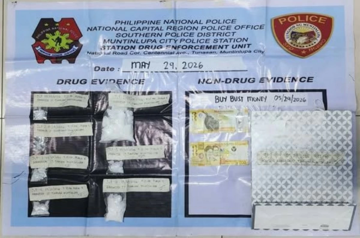 The P1.08-million shabu seized by the Muntinlupa police on May 29 (Photo from Muntinlupa police / SPD) 