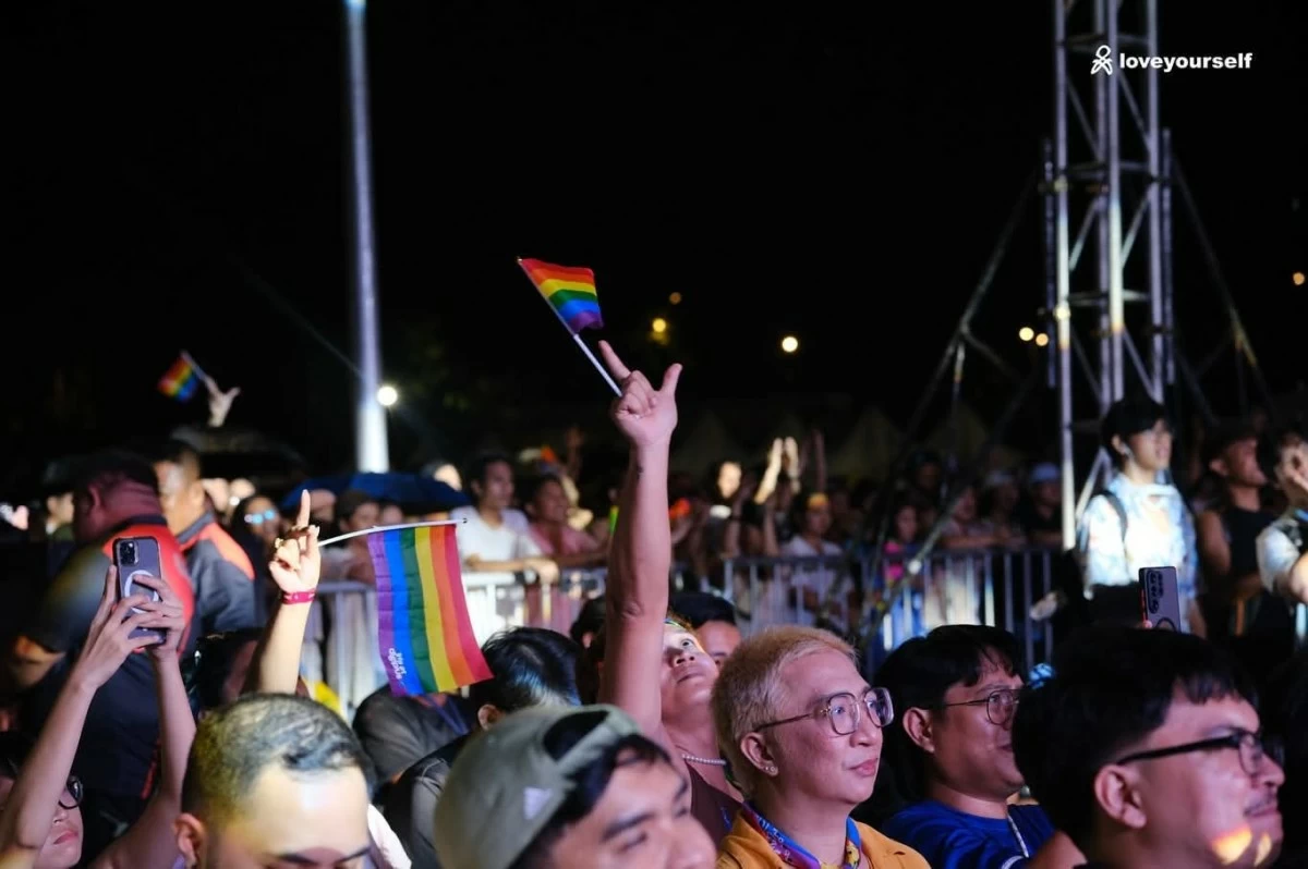 Attendees gather during Pride Night 2026 at Circuit Makati. (Photo by Mags Sinohin/LoveYourself Inc. Facebook)