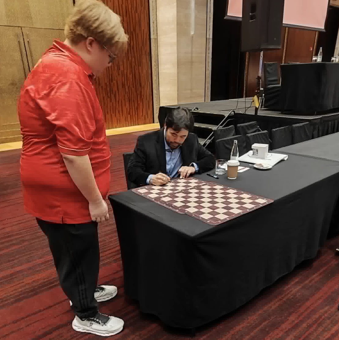 Grandmaster Hikaru Nakamura holds an autograph session ahead of the WR Bughouse Champiionship in Taguig.
