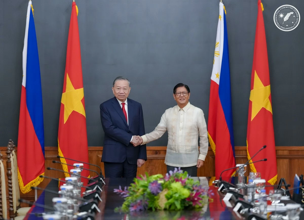 President Ferdinand R. Marcos Jr. and Vietnamese President To Lam hold a bilateral meeting at Malacañan on June 1, 2026. (PCO) 