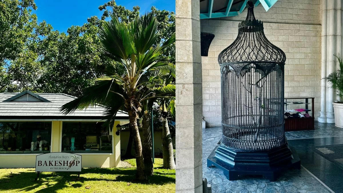 Bakehouse by the beach (left) and a giant birdcage located at the lobby (Photo: Rey Ilagan/Manila Bulletin)