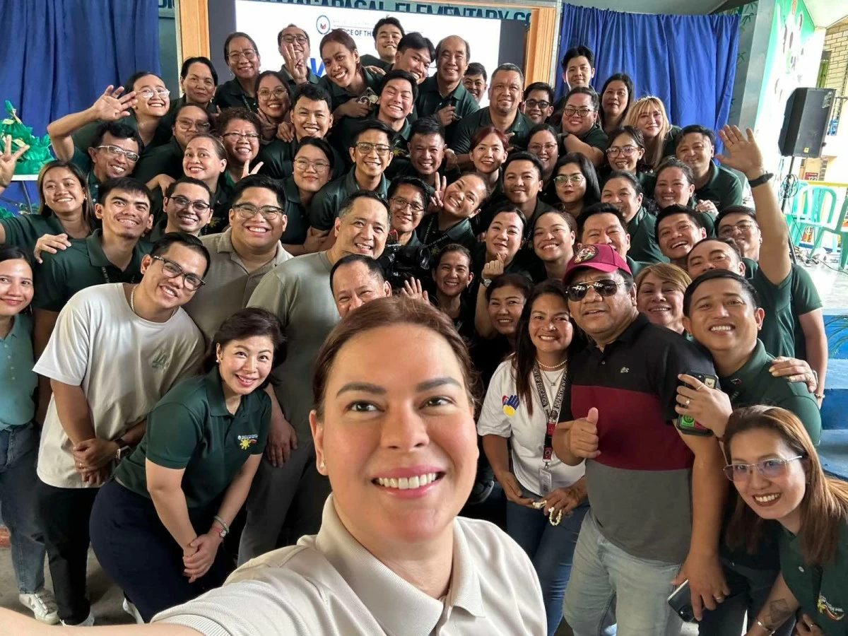Vice President Sara Duterte joins the Brigada Eskwela campaign at Diosdado P. Macapagal Elementary School in Barangay Tatalon, helping prepare classrooms and school grounds for returning students. (OVP photo)